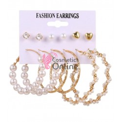 Cercei pentru dama moderni EARR37 Aurii Set de 6 perechi